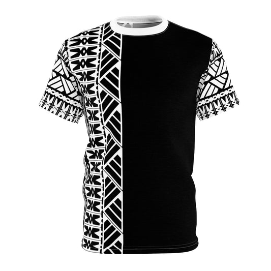 Fiji Inspired Pasifika Design | Black & White | Tapa | Masi | Ngatu | Siapo | Unisex Tee | (AOP)